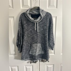 Kensie Performance Cowl Neck Sweatshirt - Gray - Size Large